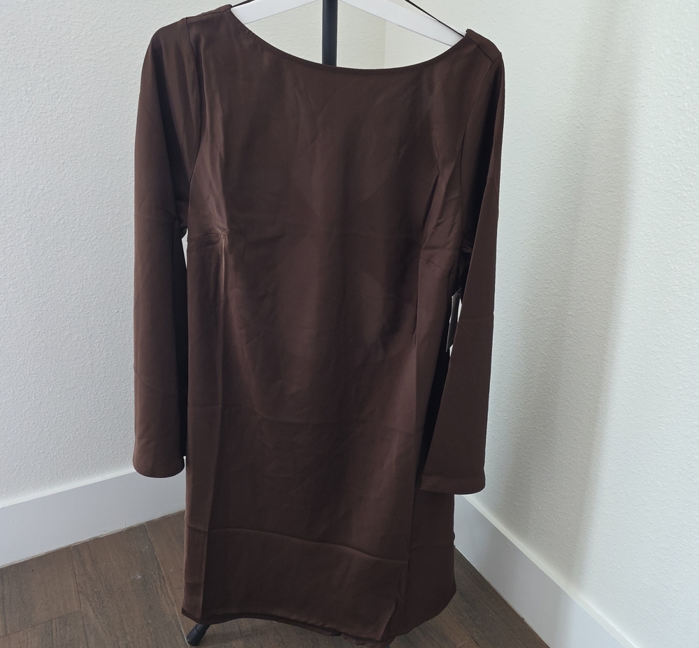 a new day Chocolate Brown Long-Sleeve Shift Dress